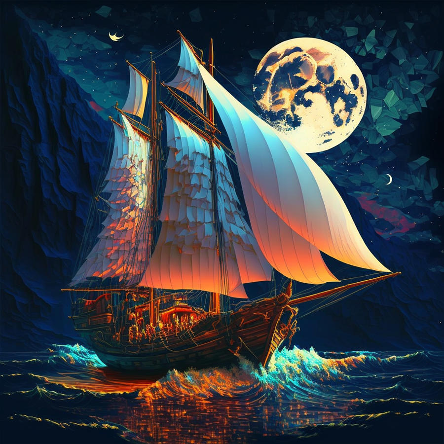 Sailboat on the sea of dreams 4 Digital Art by Andra Design - Pixels