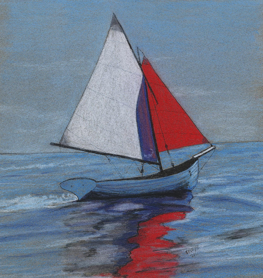 Sailboat On The Water Pastel