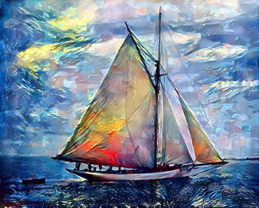 Sailboat Digital Art by Paul Lamar - Pixels