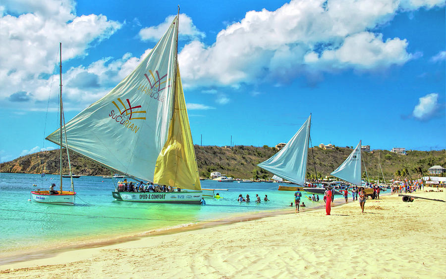 Sailboat Race Day in Anguilla  Photograph by Ola Allen