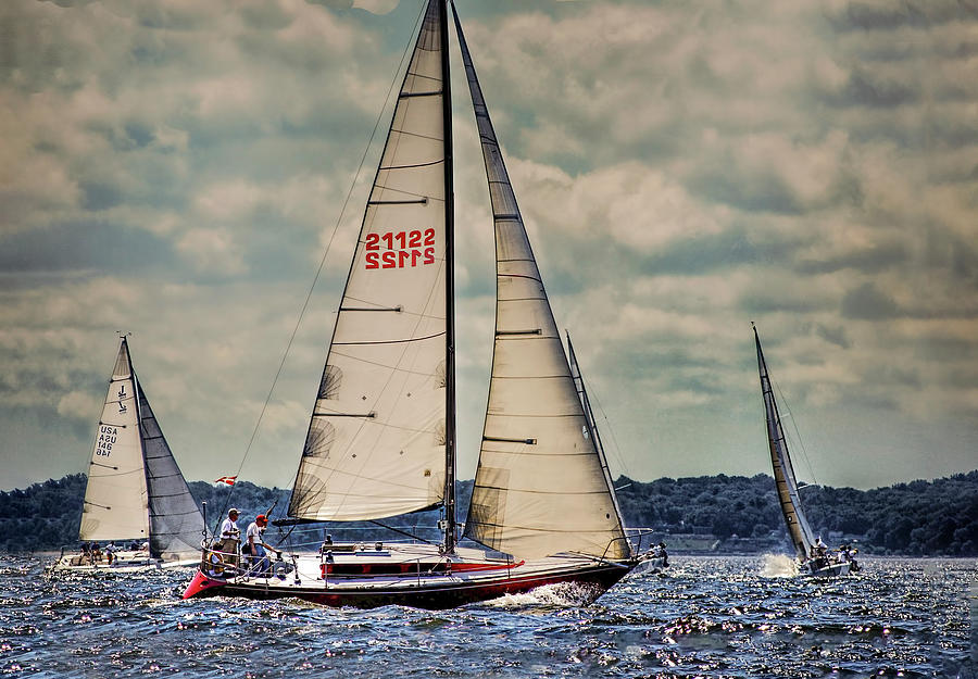 Sailboat Race at Rye, New York Photograph by Cordia Murphy