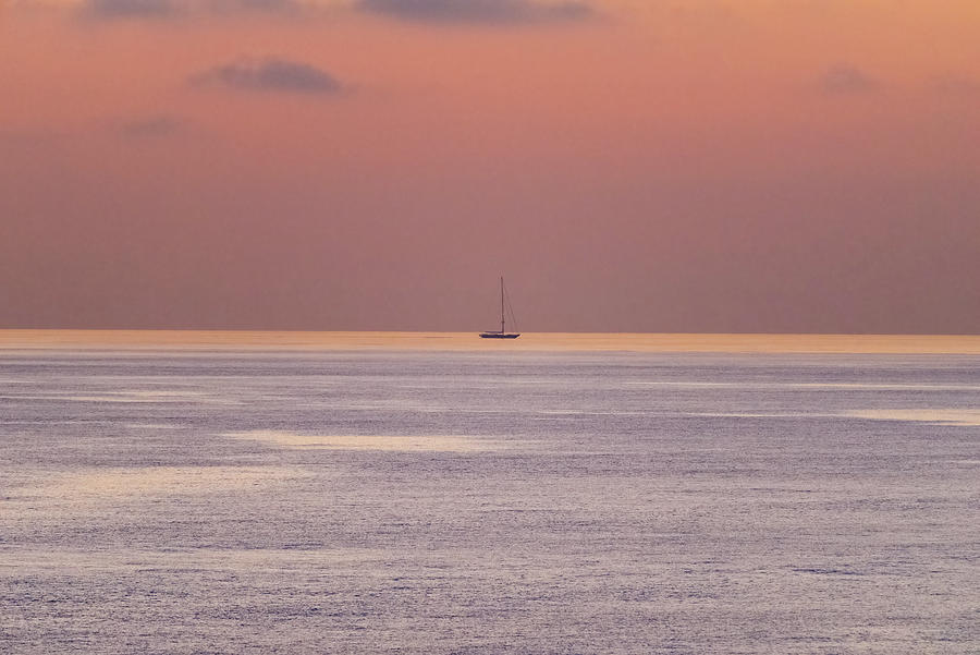 Sailboat Silhouette at Dusk Photograph by William Dickman