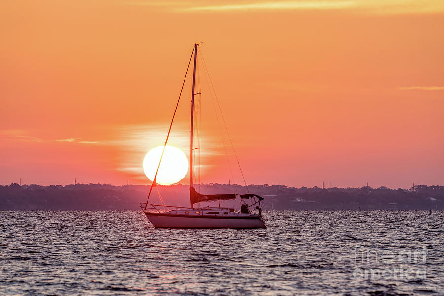 Sailboat Sunrise Photograph by Jennifer White
