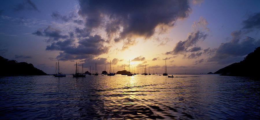 Sailboat Sunset In Saint Barthelemy Photograph by Craig Brewer | Fine ...