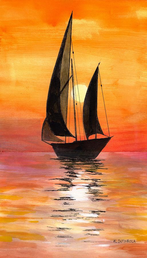 Sailboat2 Drawing by Al Intindola