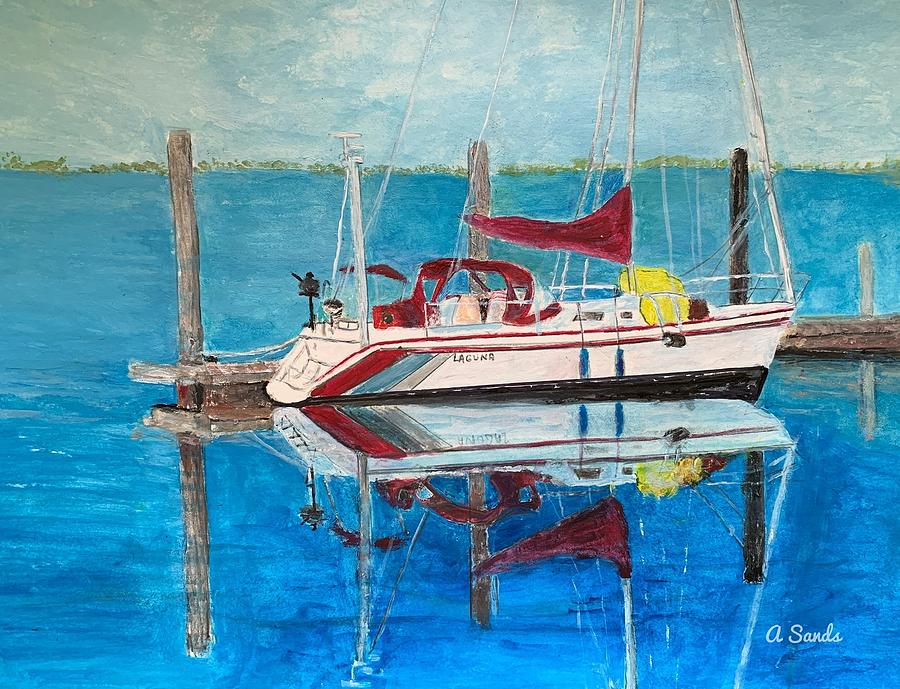 SailboatHarbor Reflections Painting by Anne Sands