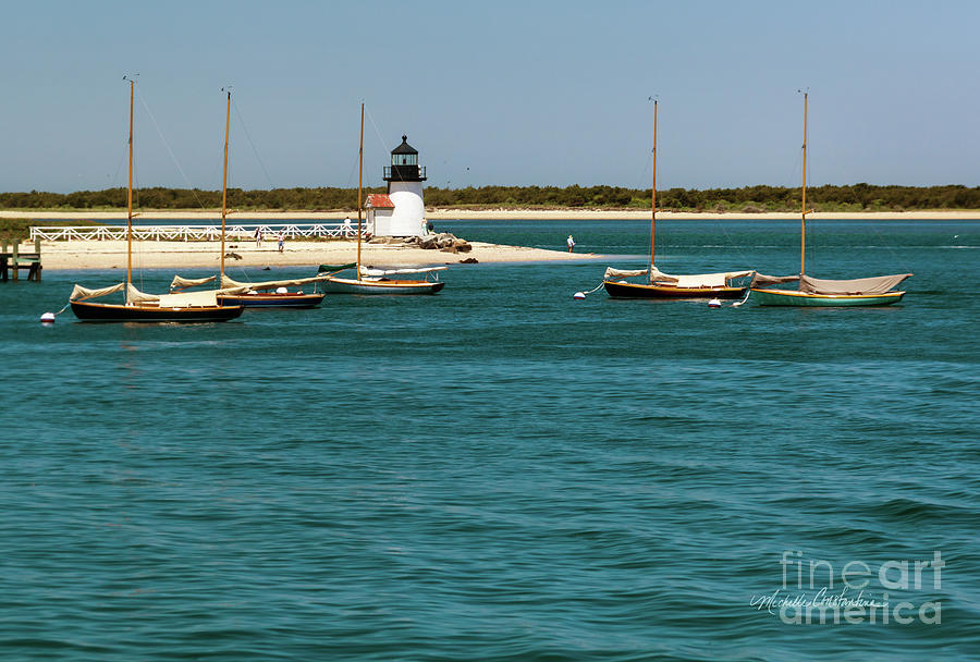 Sailboats and Brant Point Light Nantucket II Photograph by Michelle Constantine
