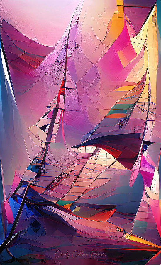 Sailboats Digital Art by Cindy Collier Harris