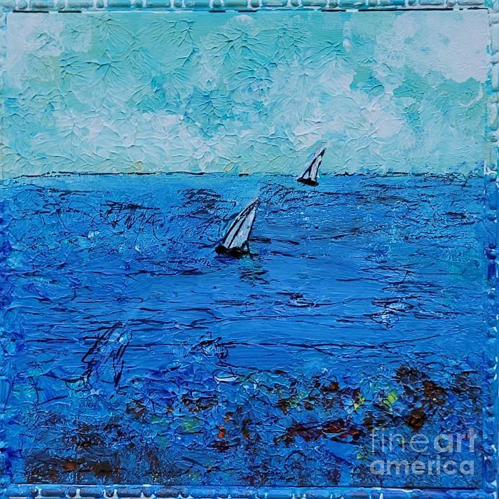 Sailboats Fort Pierce Painting by Mark SanSouci
