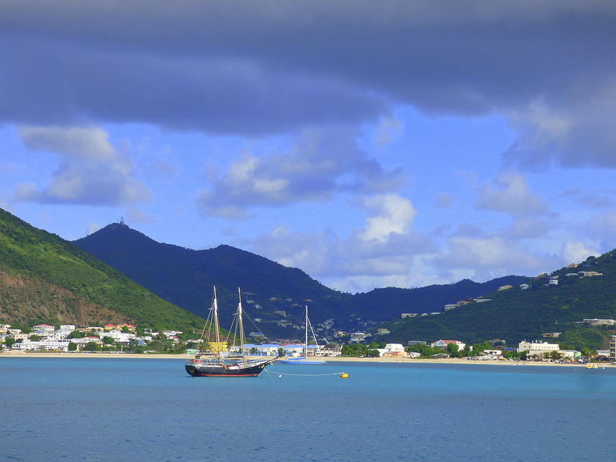 Sailboats In The St. Marteen Harbor Photograph