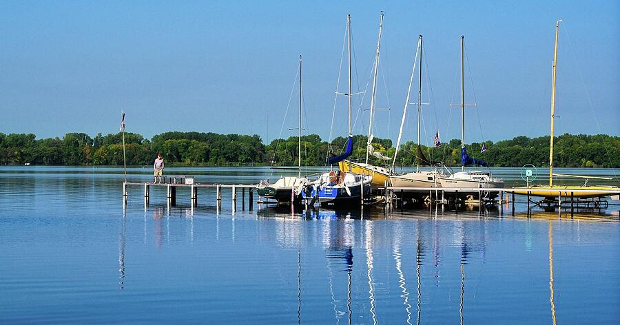 Sailboats - Lake Waubasa, Yahara River Madison Wisconsin Photograph by Steven Ralser
