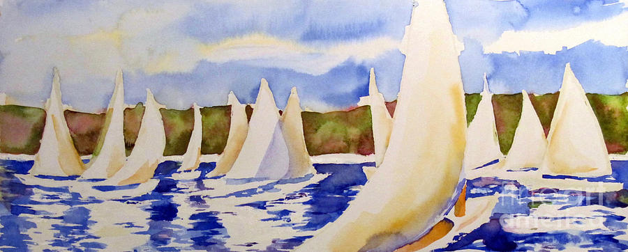 Sailboats Painting by Liana Yarckin