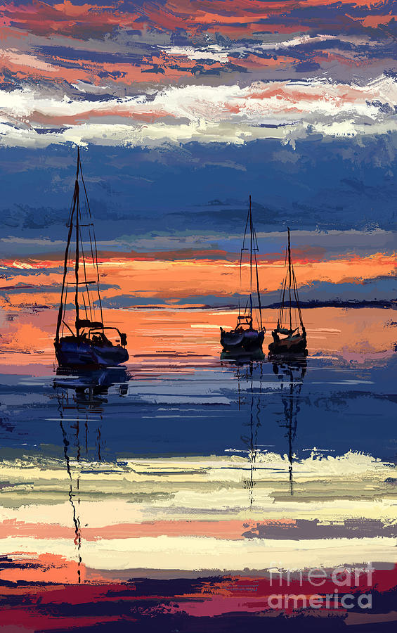Sailbout in for the night Painting by Tim Gilliland