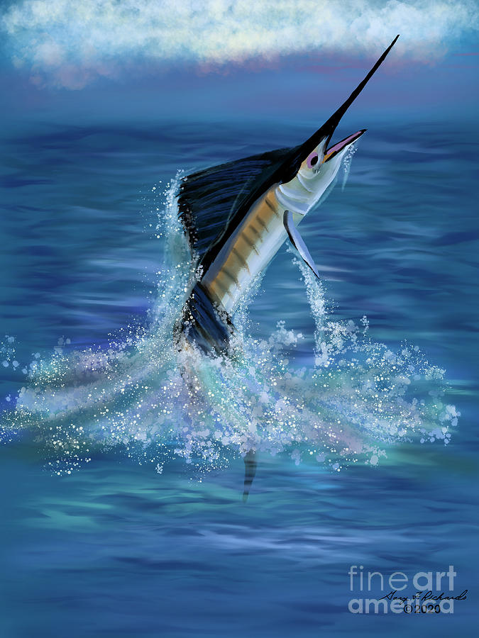 Fish Digital Art - Sailfish Jump by Gary F Richards