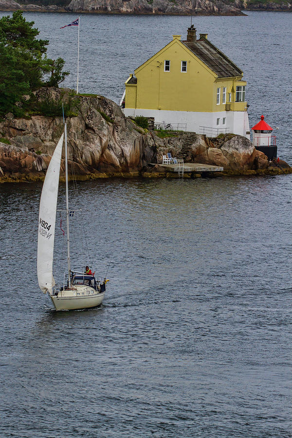 Sailing a Norwegian Fjord Photograph by John Haldane