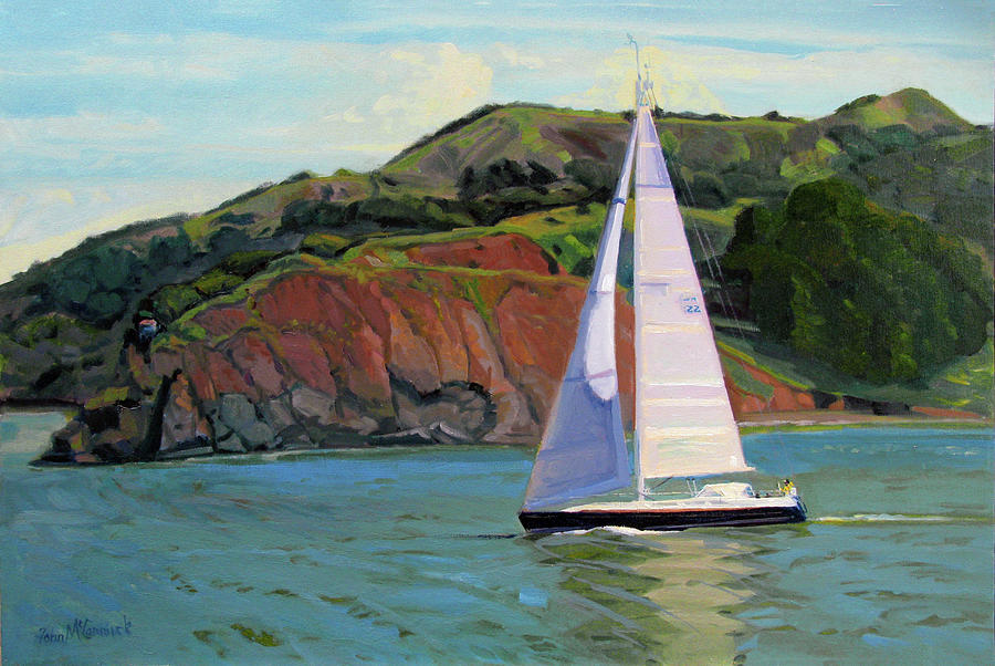 Sailing Angel Island Painting by John McCormick