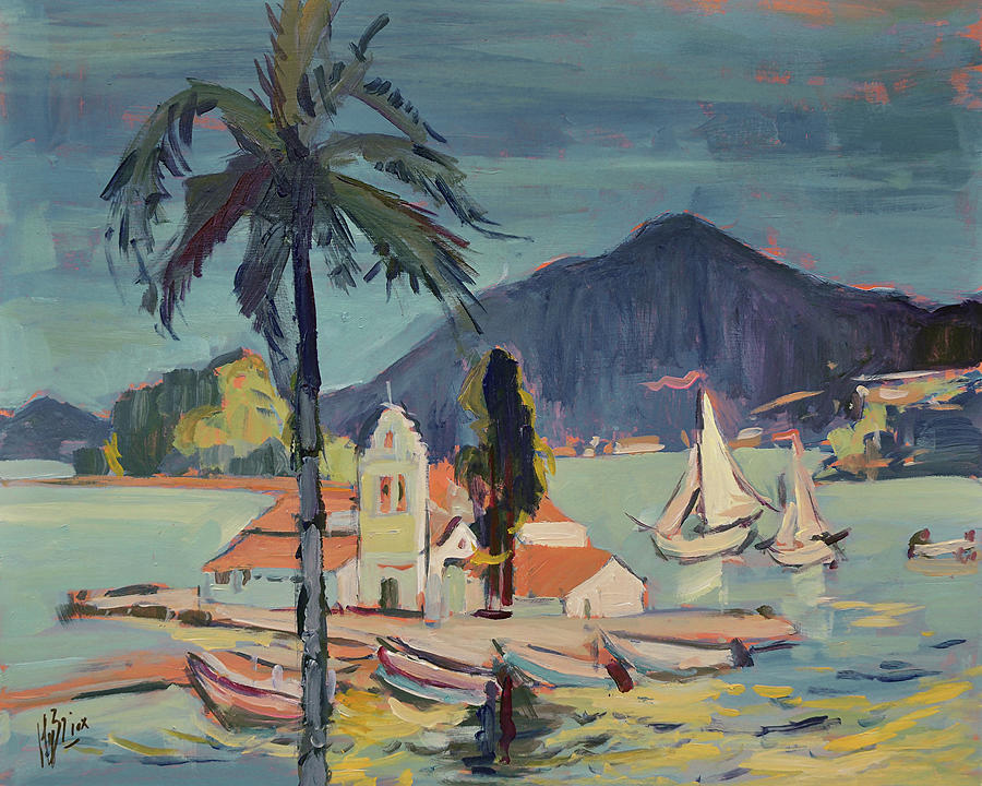 Sailing around Corfu Painting by Nop Briex