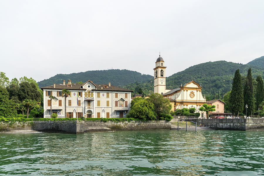 Sailing Around Famous Bellagio on Lake Como Italy - San Giovanni Church and an Opulent Villa Photograph by Georgia Mizuleva