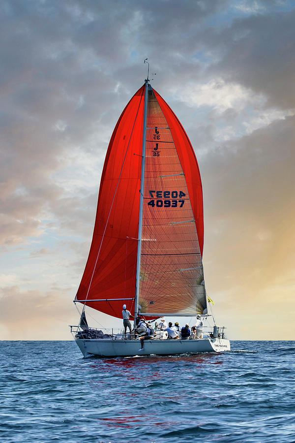 Rope Photograph - Sailing at Sunset by Chris Smith