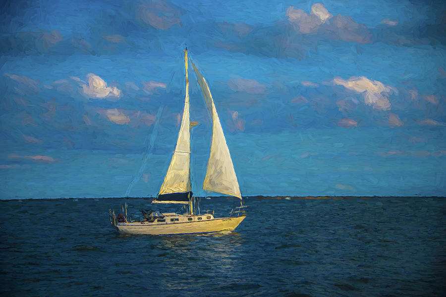 Sailing away Photograph by Alan Goldberg