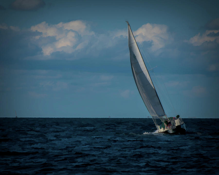 Sailing away on Calm Seas Photograph by Alan Goldberg