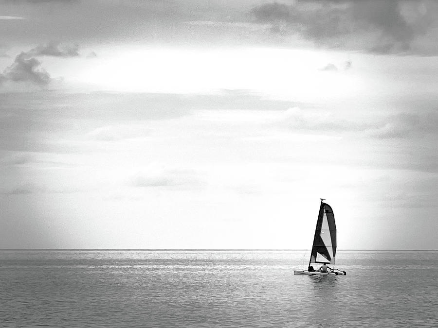 Sailing - Black And White Photograph by Sue M Swank