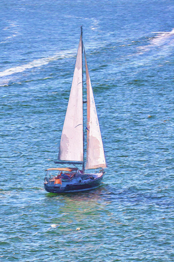 Sailing Boston Harbor Digital Art by John Haldane