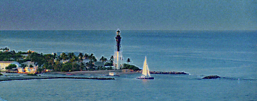 Sailing Dream at Hillsboro Lighthouse in Florida Photograph by Corinne Carroll