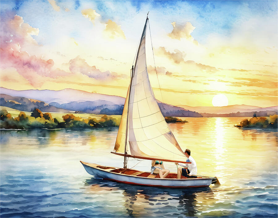 Sailing Digital Art by Frances Miller