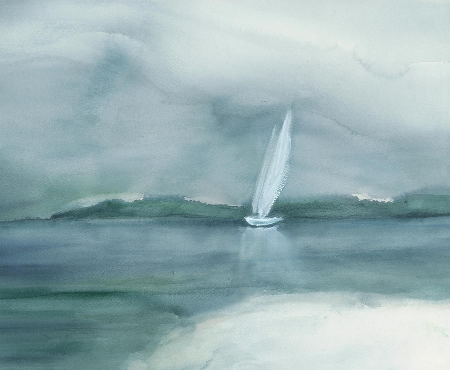 Sailing Grey Painting by Frank Bright