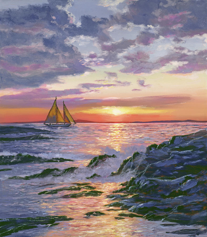 Sailing Home Painting by David Lloyd Glover