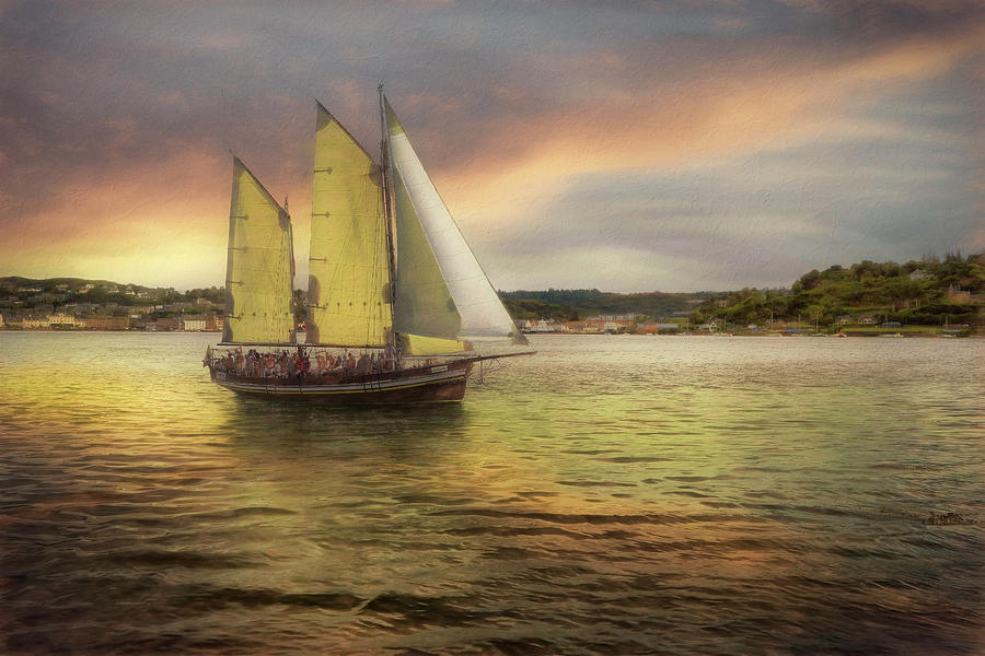 Sailing in Golds Painting Photograph by Debra and Dave Vanderlaan