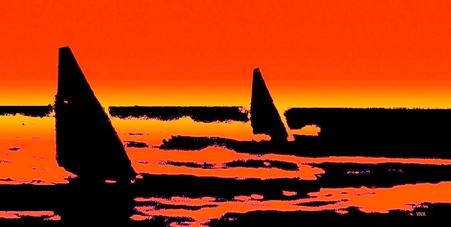 Sailing In Paradise - Silhouette Photograph by VIVA Anderson