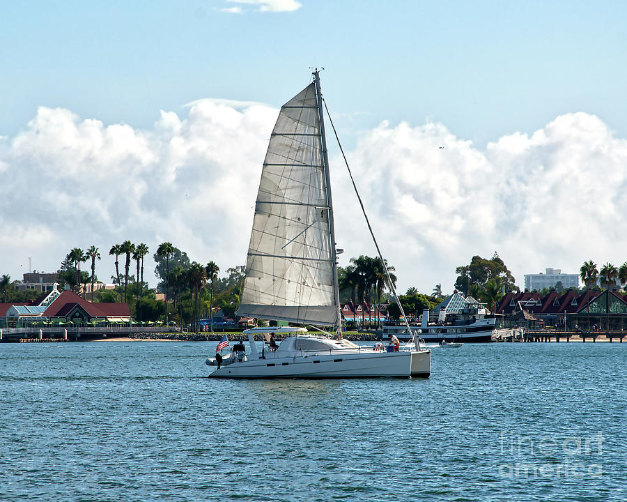 Sailing In San Diego Bay Digital Art by Kirt Tisdale