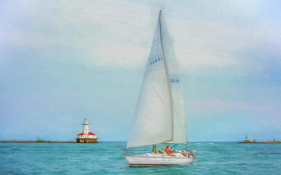 Sailing Through Aqua Blue Photograph by Kevin Lane