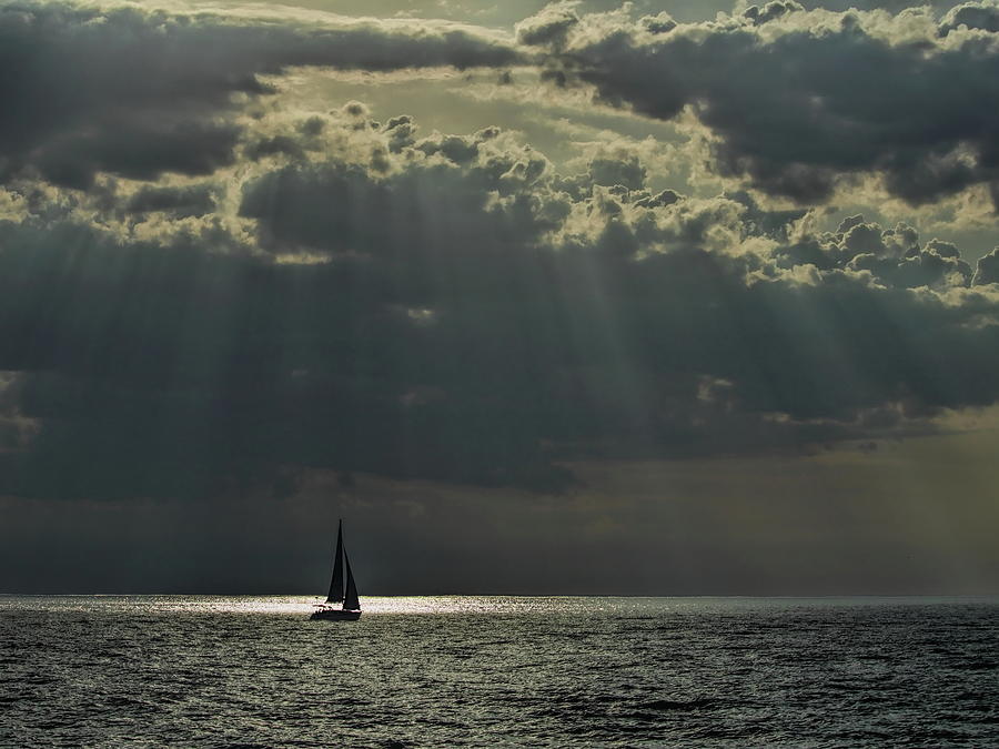 Sailing Into The Sunshine Reflection Photograph by Dale Kauzlaric