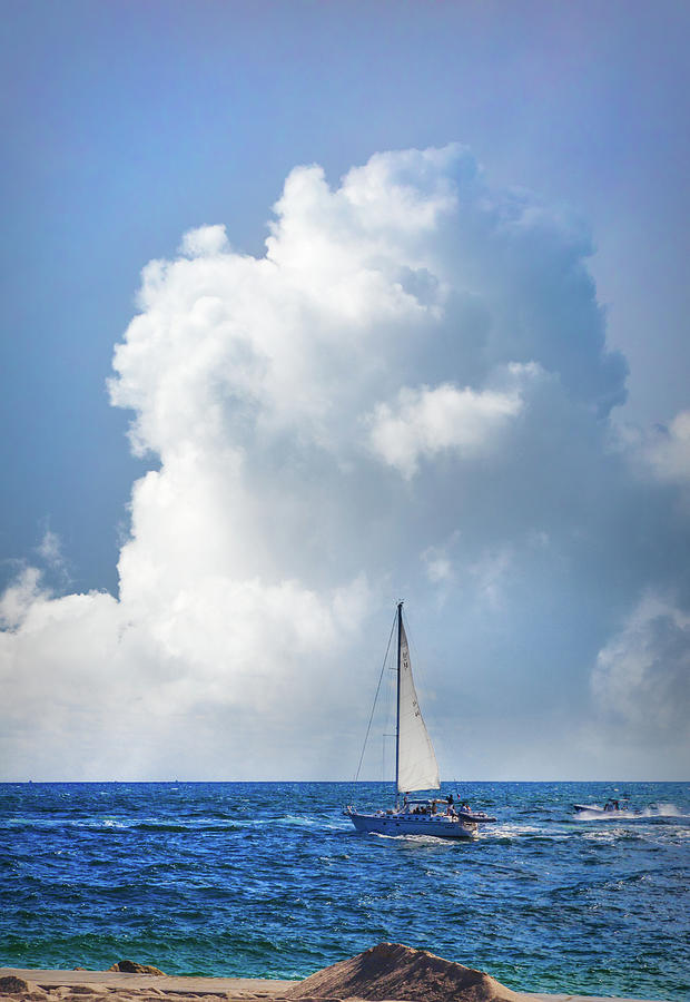 Sailing into the Turquoise Sea Photograph by Debra and Dave Vanderlaan