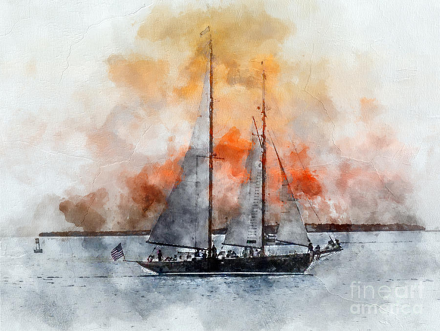 Sailing Key West Painting by Jon Neidert