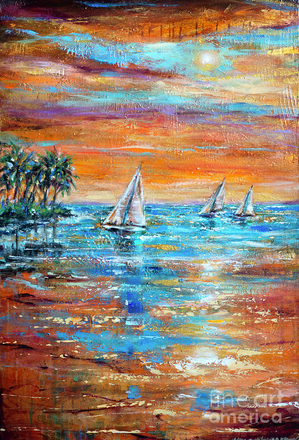 Sailing Late in the Day Painting by Linda Olsen