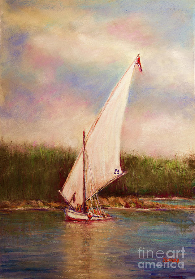 Sailing Number 53 Painting by Joyce Guariglia