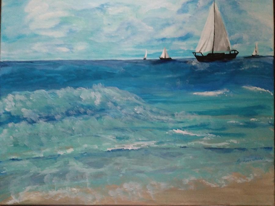 Sailing on the Mediterranean  Painting by Barbara Fincher