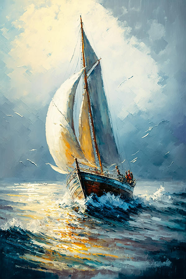 Sailing on the Sea 5 Painting by Hugo Keller Fine Art America