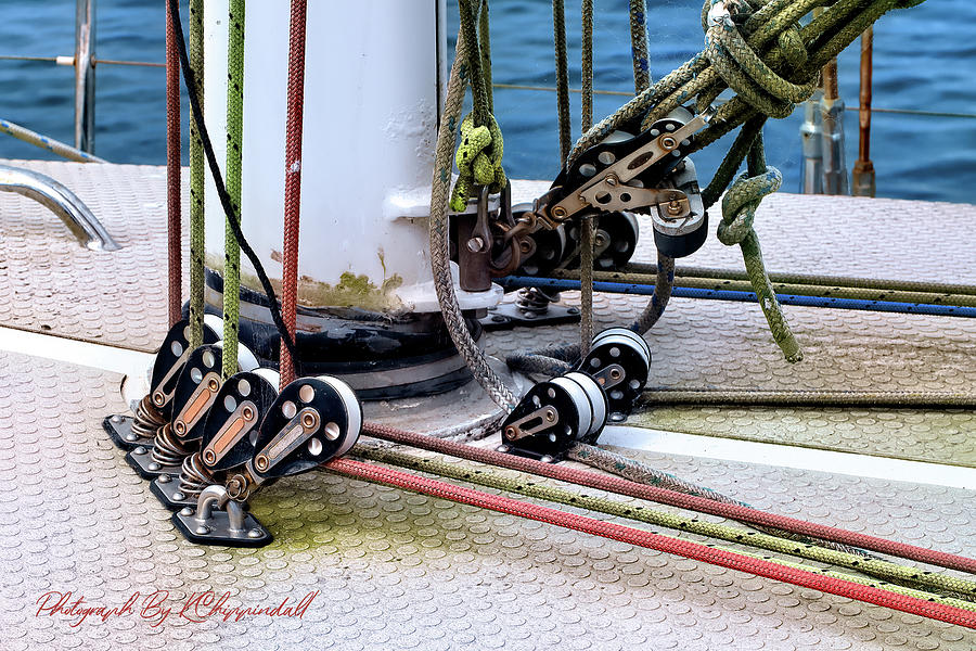 Sailing rope pulleys 14 Digital Art by Kevin Chippindall
