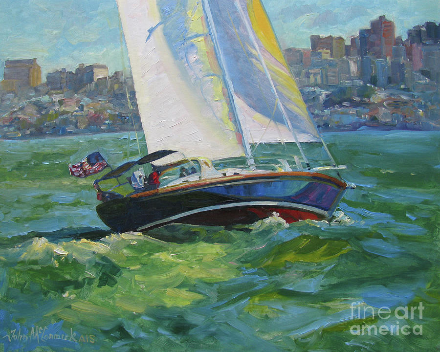 Sailing San Francisco Bay Painting by John McCormick