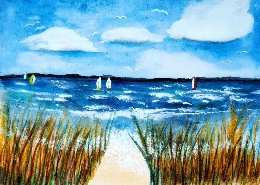 Sailing Painting by Shady Lane Studios-Karen Howard