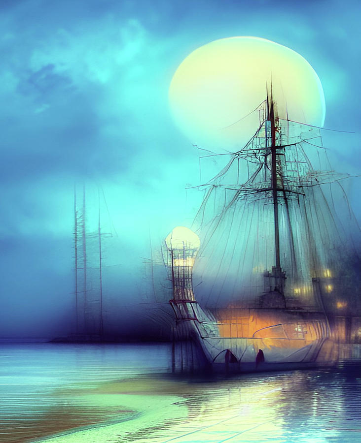 Sailing Ship 1-2023 Digital Art by David Lane
