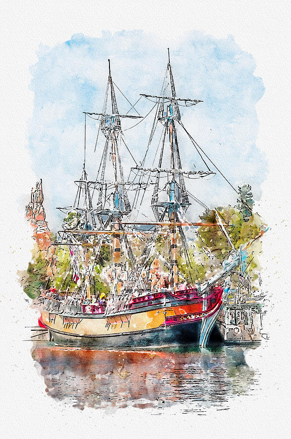 Sailing Ship Columbia Digital Art by Matthew Nelson