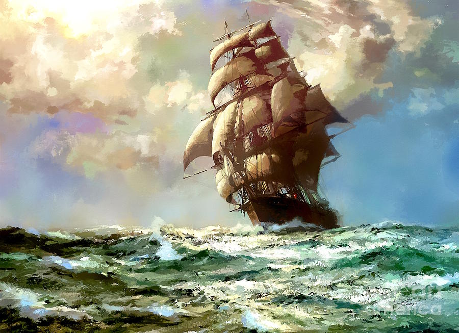 Sailing Ship III Digital Art by Jerzy Czyz - Fine Art America