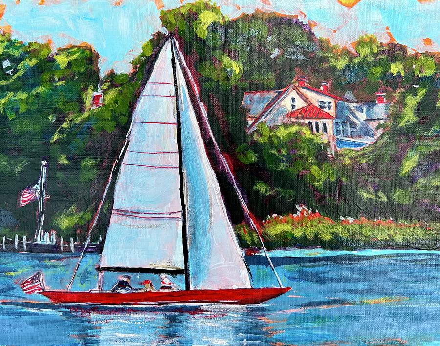 Sailing Spa Creek Painting by Kelly Smith