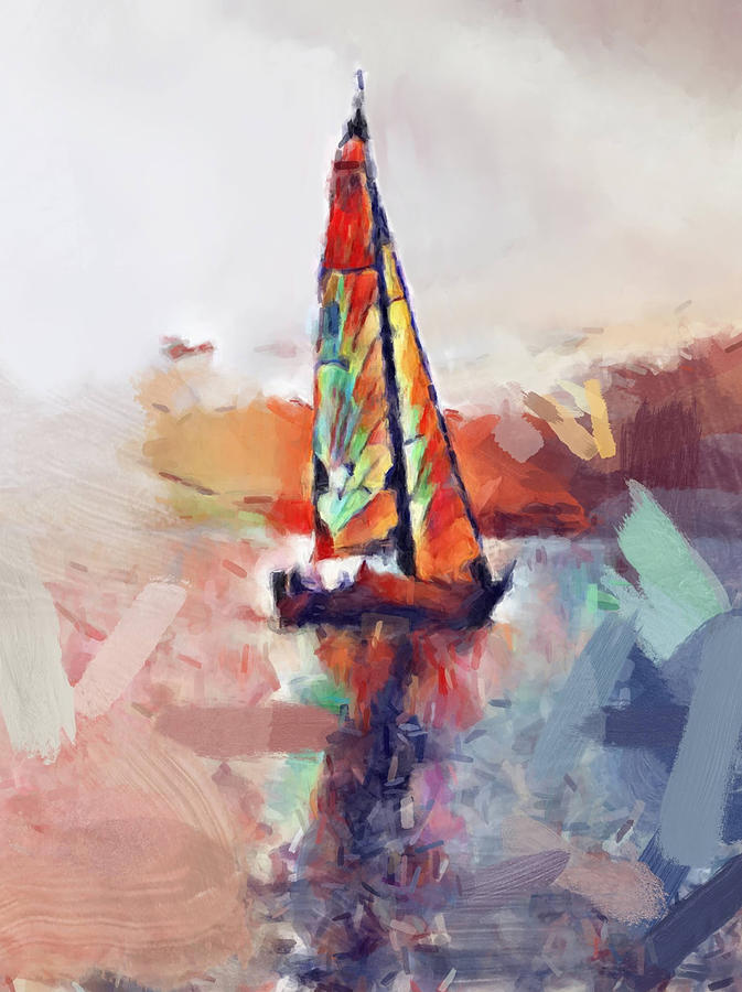 Sailing Sunset Painting by Gary Arnold